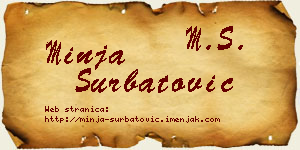 Minja Šurbatović vizit kartica